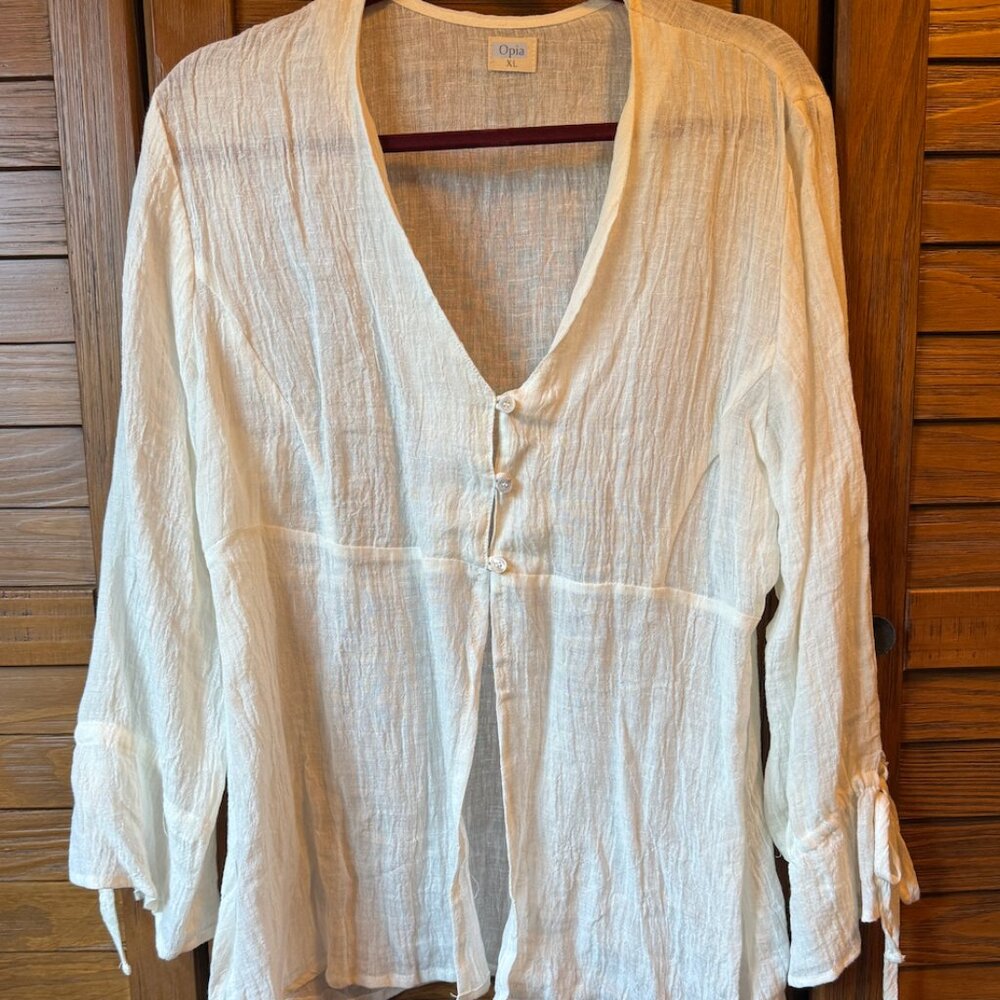 Opia 100% Linen Blouse - XL like new!